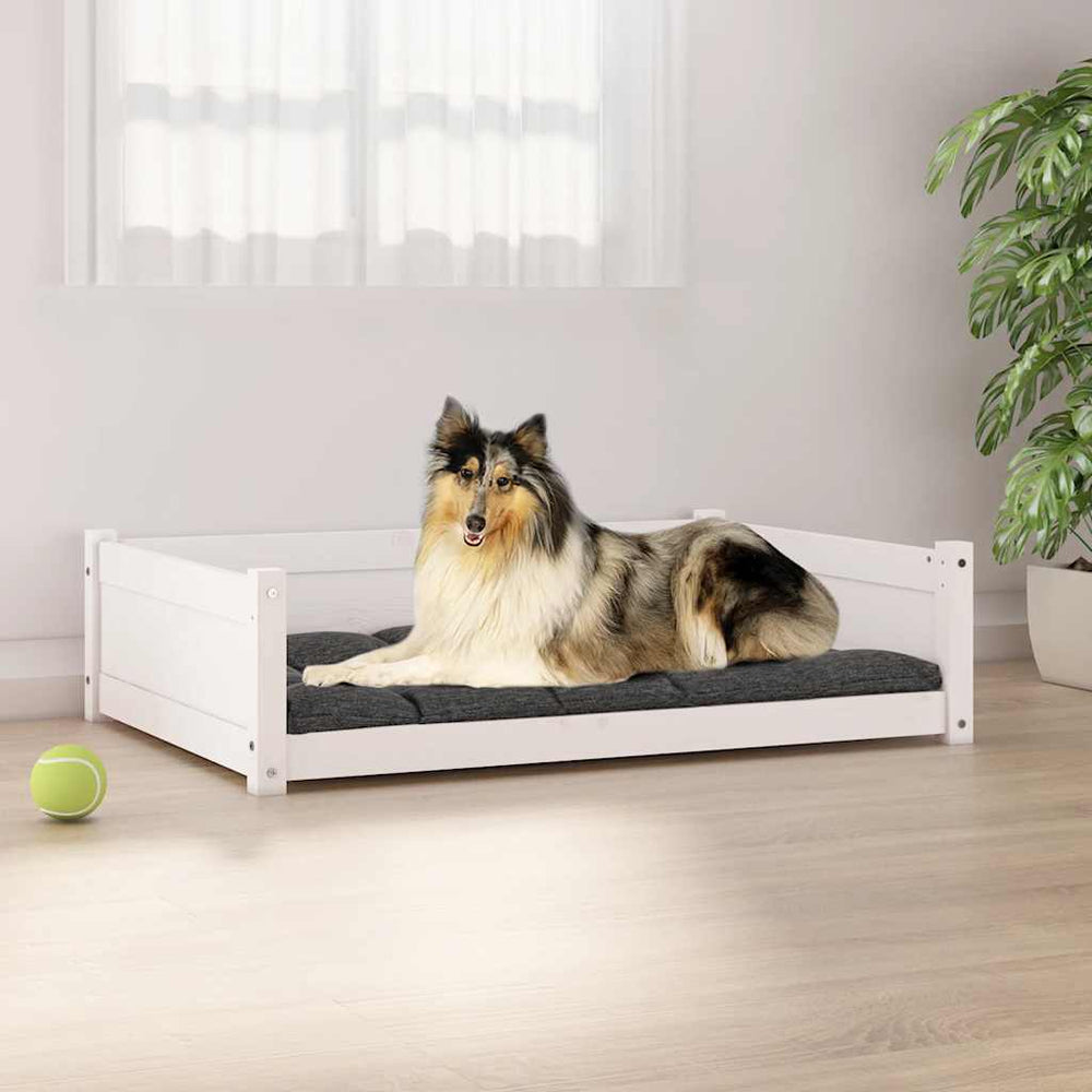 Weißes Hundebett aus Kiefernholz, 95,5 cm
