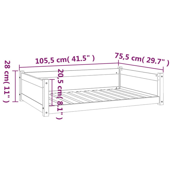 Hundebett aus Kiefernholz, 105,5 cm