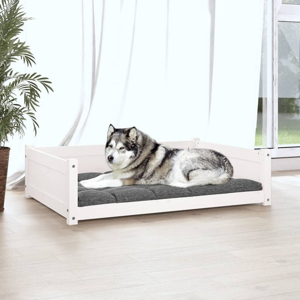 Weißes Hundebett aus Kiefernholz, 105,5 cm