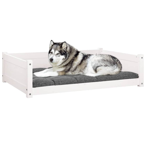 Weißes Hundebett aus Kiefernholz, 105,5 cm