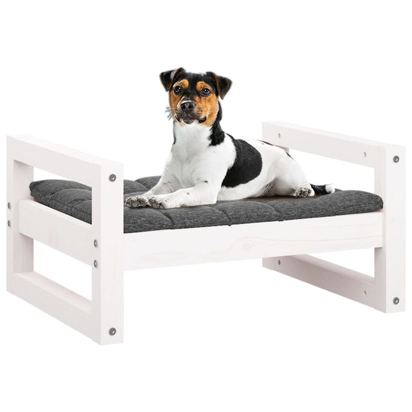 Weißes Hundebett Kiefer Massivholz 55,5x45,5 cm