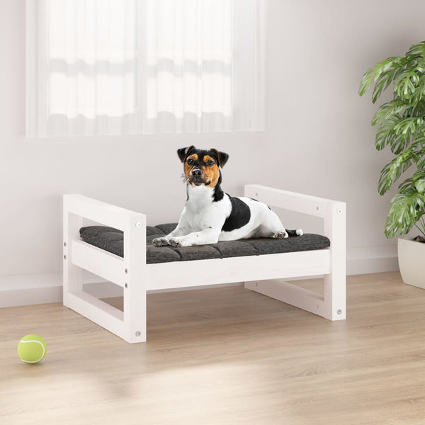 Weißes Hundebett Kiefer Massivholz 55,5x45,5 cm