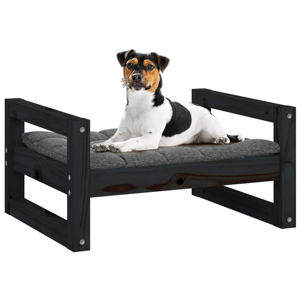 Schwarzes Hundebett aus Kiefernholz 55,5x45,5 cm