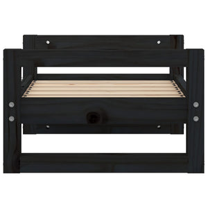 Schwarzes Hundebett aus Kiefernholz 55,5x45,5 cm