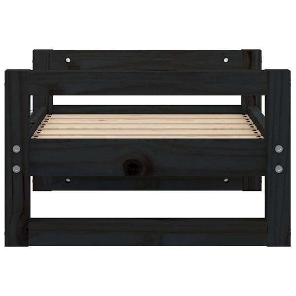 Schwarzes Hundebett aus Kiefernholz 55,5x45,5 cm
