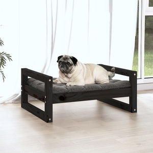 Schwarzes Hundebett aus Kiefernholz 65,5x50,5 cm