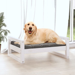 Weißes Hundebett aus Kiefernholz, 75,5x55,5x28 cm