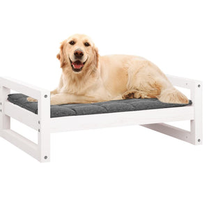 Weißes Hundebett aus Kiefernholz, 75,5x55,5x28 cm