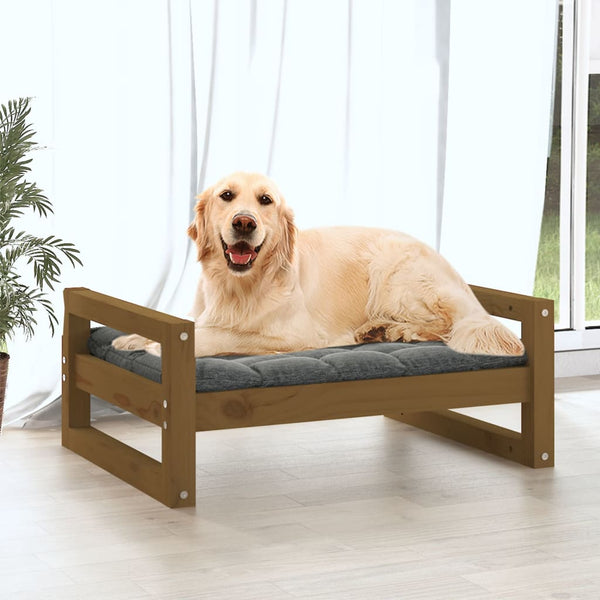 Hundebett Kiefer Massivholz Honigbraun
