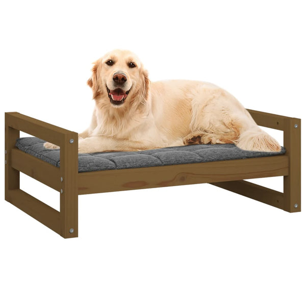 Hundebett Kiefer Massivholz Honigbraun