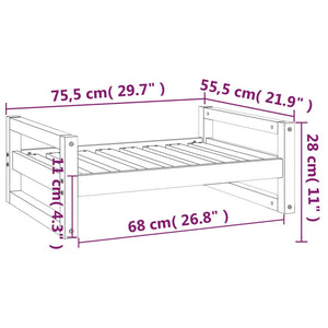 Hundebett Kiefer Massivholz Honigbraun