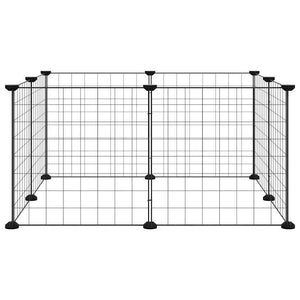 8-Panel-Haustierkäfig Schwarz 35x35 cm Stahl