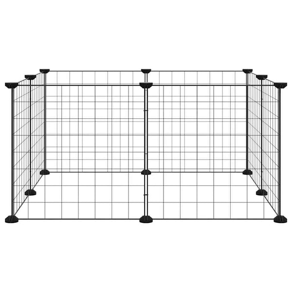 8-Panel-Haustierkäfig Schwarz 35x35 cm Stahl