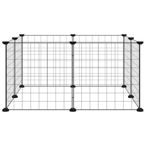 8-Panel-Haustierkäfig Schwarz 35x35 cm Stahl