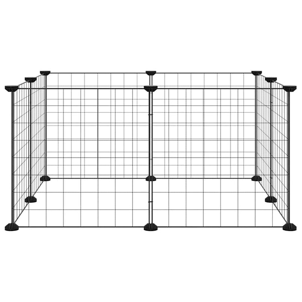 8-Panel-Haustierkäfig Schwarz 35x35 cm Stahl