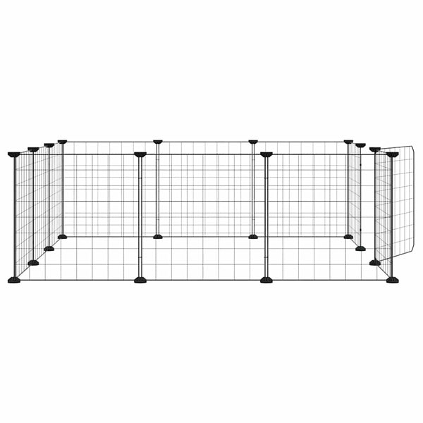 12-Panel-Haustierkäfig mit Tür Schwarz 35x35 cm Stahl