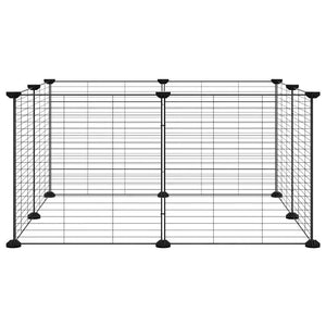 8-Panel-Haustierkäfig Schwarz 35x35 cm Stahl