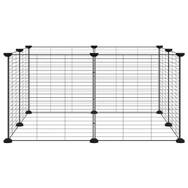 8-Panel-Haustierkäfig Schwarz 35x35 cm Stahl