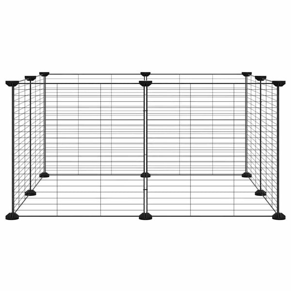 8-Panel-Haustierkäfig Schwarz 35x35 cm Stahl