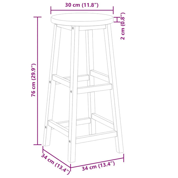 Barhocker 8 Stk. Massivholz Akazie
