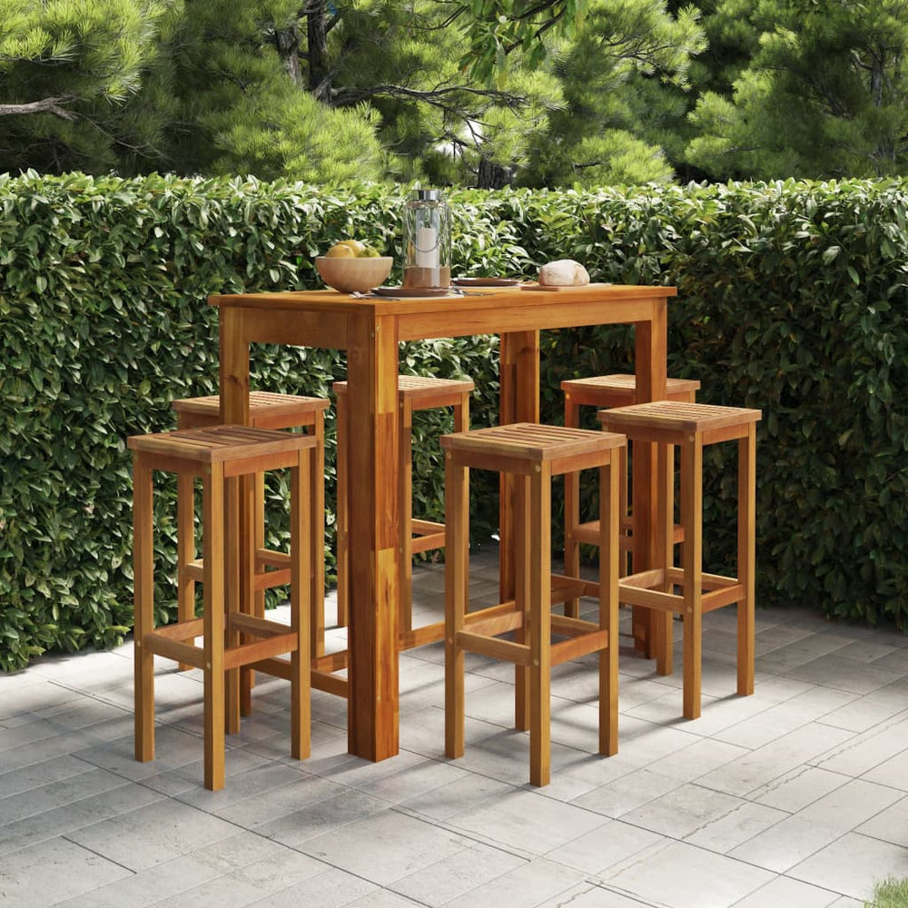 7-tlg. Gartenbar-Set Massivholz Akazie