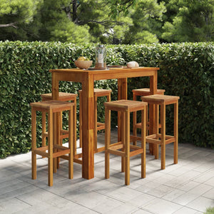7-tlg. Gartenbar-Set Massivholz Akazie