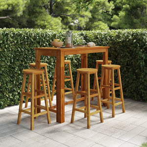 7-tlg. Gartenbar-Set Massivholz Akazie