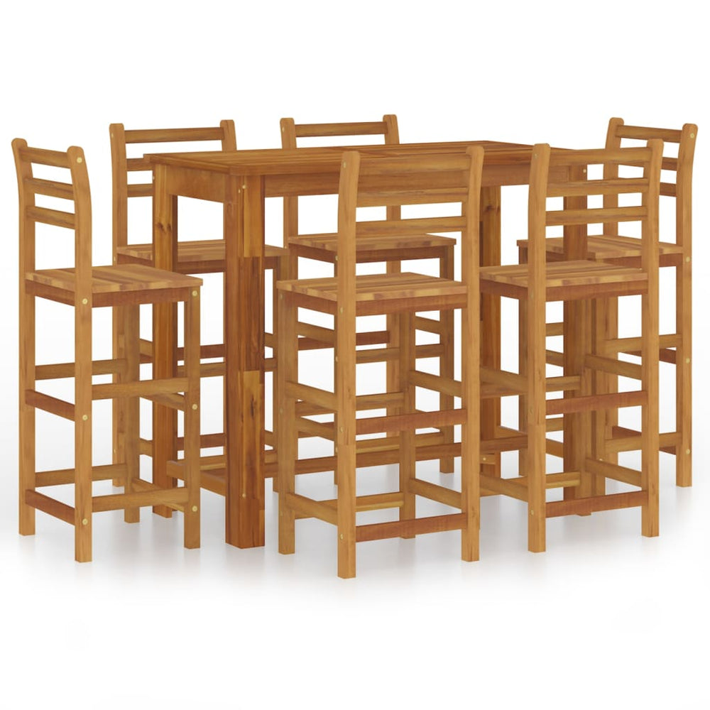 7-tlg. Gartenbar-Set Massivholz Akazie