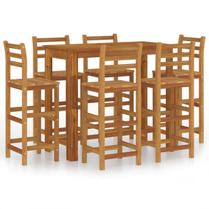 7-tlg. Gartenbar-Set Massivholz Akazie