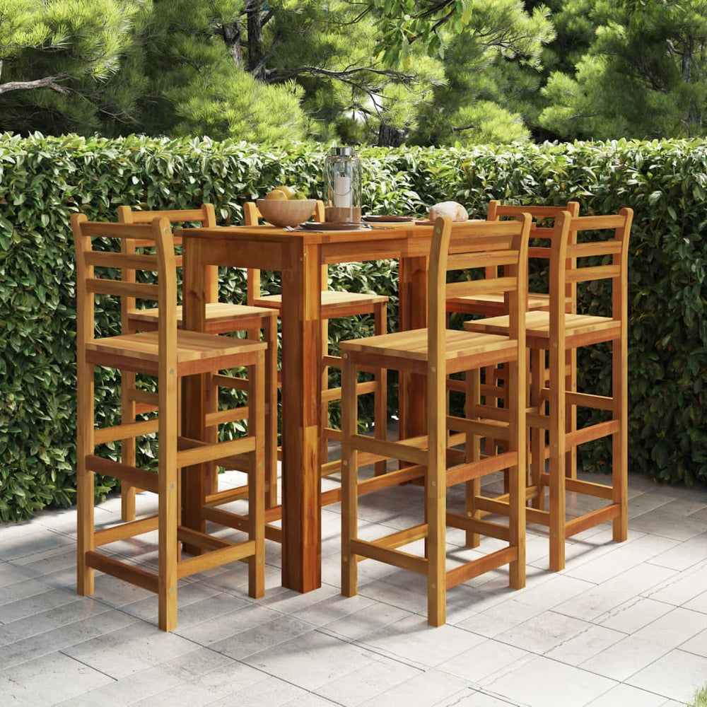 7-tlg. Gartenbar-Set Massivholz Akazie
