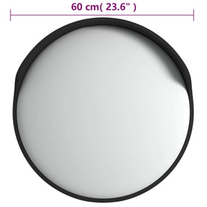 Konvexer Verkehrsspiegel für den Außenbereich Schwarz Ø60 cm Polycarbonat