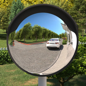 Konvexer Verkehrsspiegel für den Außenbereich Schwarz Ø60 cm Polycarbonat