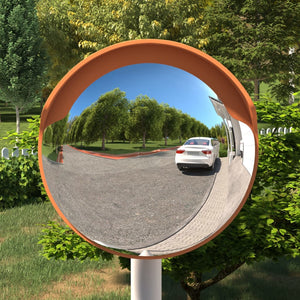 Konvexer Verkehrsspiegel für den Außenbereich Orange Ø30 cm Polycarbonat