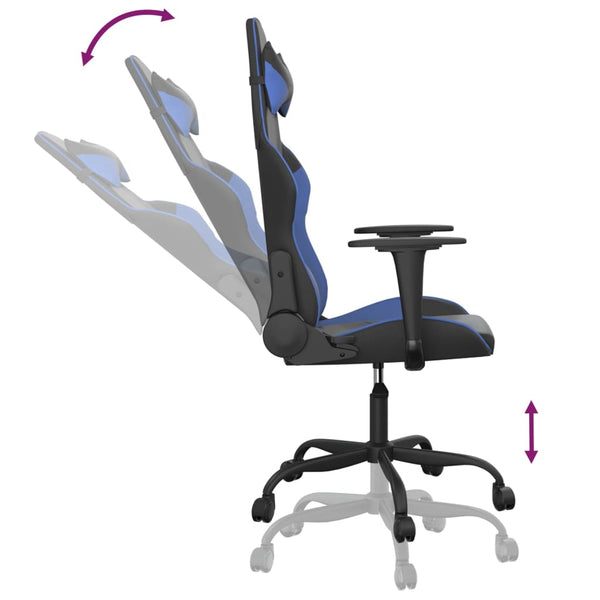 Gaming-Stuhl mit Massage Schwarz/Blau