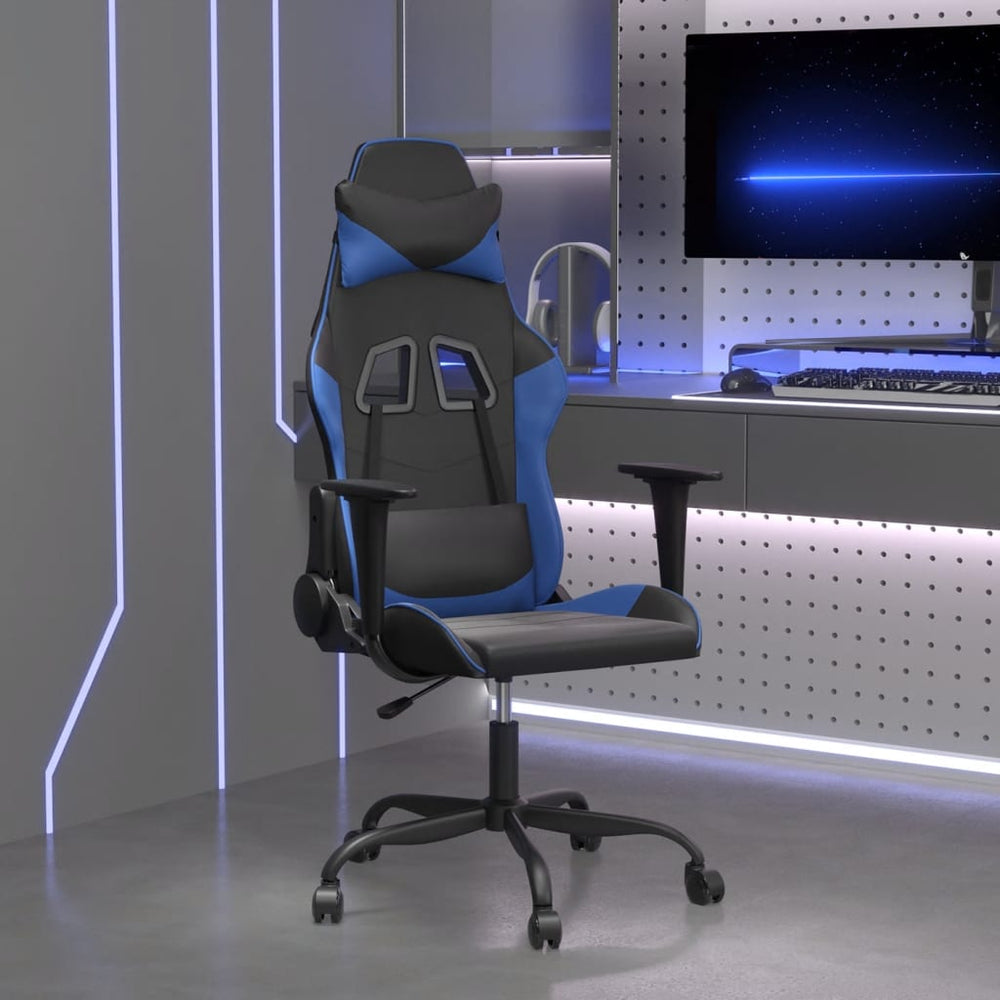 Gaming-Stuhl mit Massage Schwarz/Blau