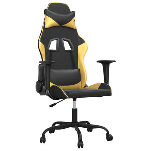 Gaming Stuhl mit Massage Schwarz & Gold