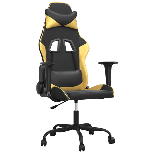 Gaming Stuhl mit Massage Schwarz & Gold