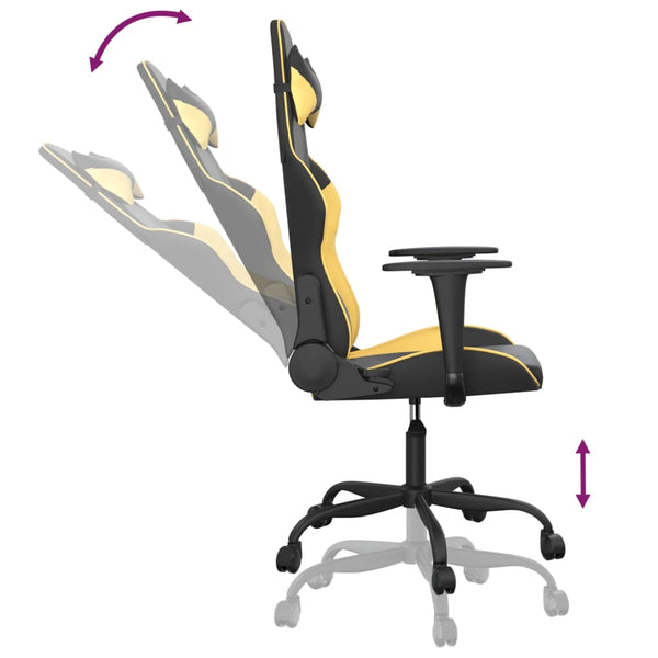 Gaming Stuhl mit Massage Schwarz & Gold