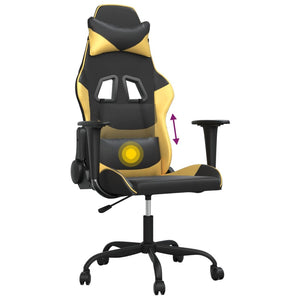 Gaming Stuhl mit Massage Schwarz & Gold
