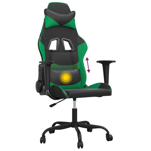 Gaming Stuhl mit Massage Schwarz/Grün