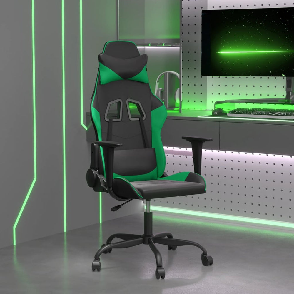 Gaming Stuhl mit Massage Schwarz/Grün