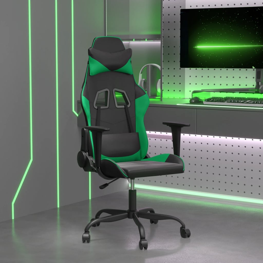 Gaming Stuhl mit Massage Schwarz/Grün