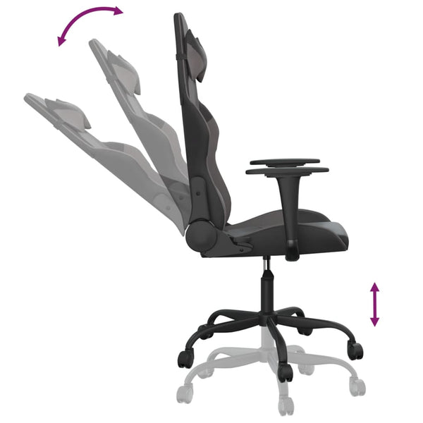 Gaming-Stuhl mit Massage Schwarz/Grau