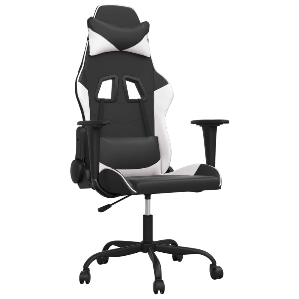 Gaming-Stuhl mit Massage Schwarz/Weiß