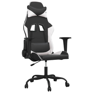 Gaming-Stuhl mit Massage Schwarz/Weiß
