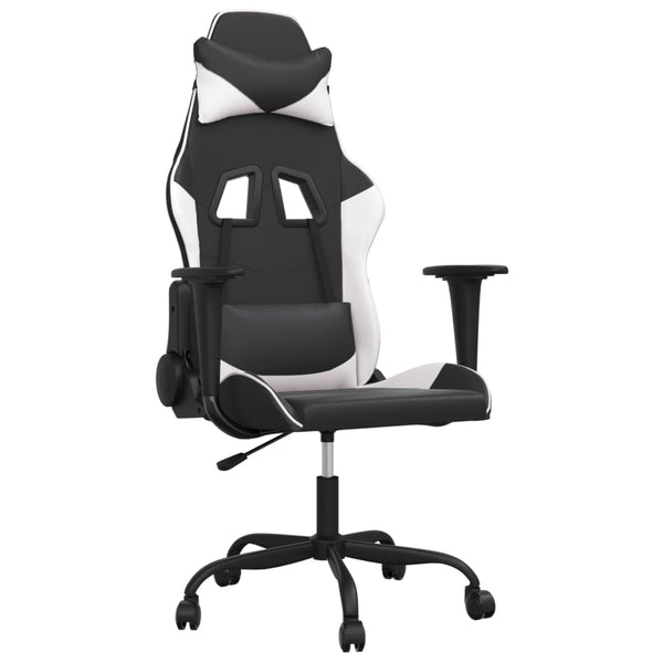 Gaming-Stuhl mit Massage Schwarz/Weiß