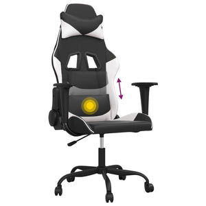 Gaming-Stuhl mit Massage Schwarz/Weiß