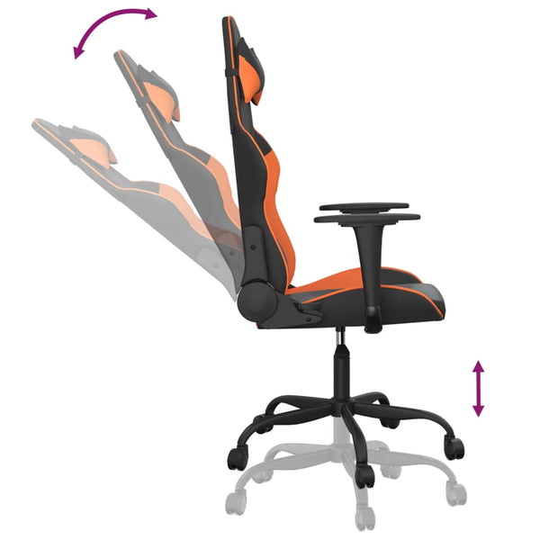 Gaming-Stuhl mit Massage Schwarz/Orange