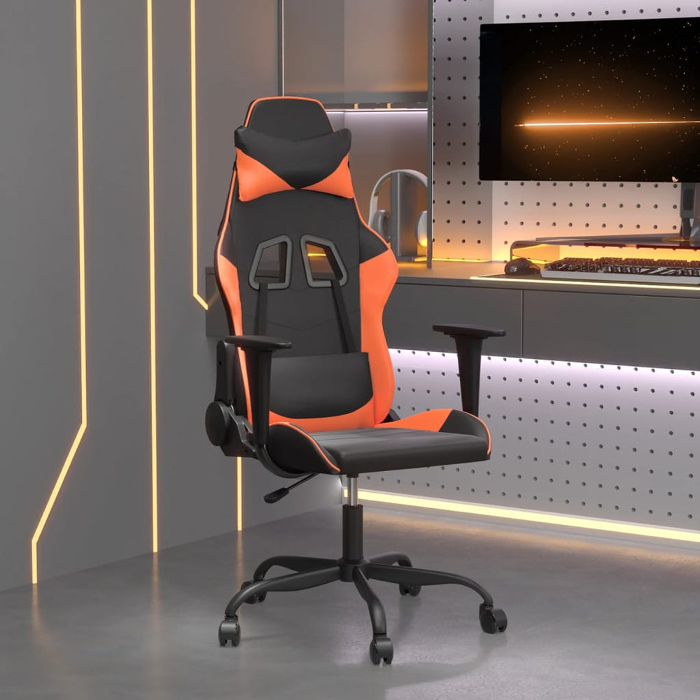 Gaming-Stuhl mit Massage Schwarz/Orange