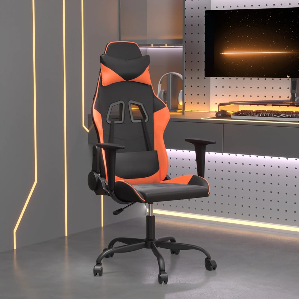 Gaming-Stuhl mit Massage Schwarz/Orange